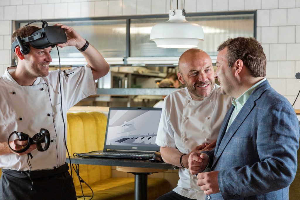 Celebrity Chef Simon Rimmer tests Lloyd Catering Equipment's virtual reality technology