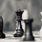 Communications Strategy depicted by chess pieces and board