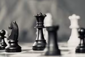 Communications Strategy depicted by chess pieces and board