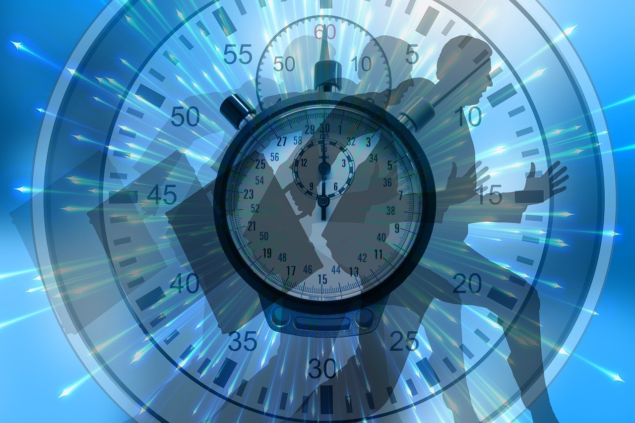 Crisis Management PR Image shows man running in front of a stopwatch illustrating the importance of acting promptly when facing a crisis situation